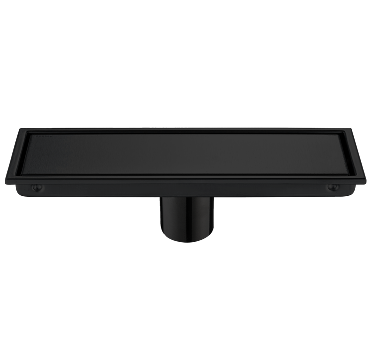 MaxxiBath MB-Black Linear Drain in stainless steel black finish used as a linear shower drain